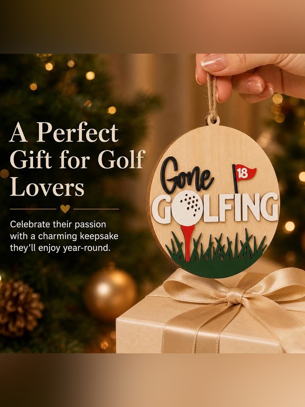 ✴️New✴️Gone Golfing Wooden Ornament (2/$10)